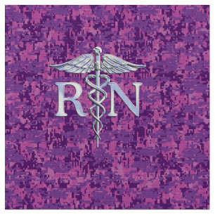Geregistreerde zuster RN Silver Caduceus Fuchsia C Stof
