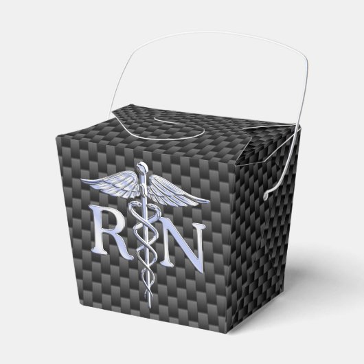 Geregistreerde zuster RN Silver Caduceus Snakes Bedankdoosjes (Voorkant Zijde)