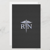 Geregistreerde zuster RN Silver Caduceus Snakes Briefpapier (Voorkant / Achterkant)