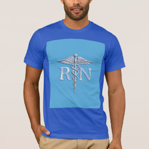 Geregistreerde zuster RN zilver als Caduceus Baby  T-shirt