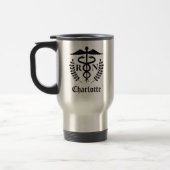 Geregistreerde zuster Simple Black en White Caduce Reisbeker (Links)