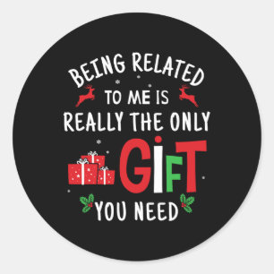 Gerelateerd aan mij Grappig Kerst Familie Mannen W Ronde Sticker