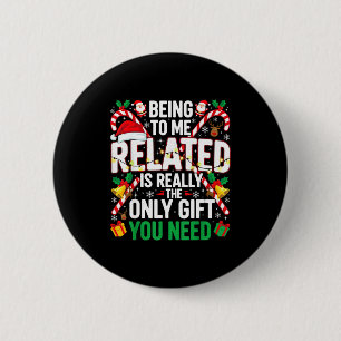 Gerelateerd aan mij, leuke kerst familie kerst pyj ronde button 5,7 cm