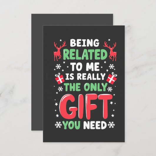 Gerelateerd zijn aan mij is echt het enige kerstca kaart (Voorkant / Achterkant)
