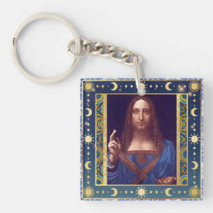Geremasterde Salvator Mundi van Leonardo da Vinci Sleutelhanger