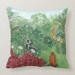 Gerenoveerde Kleur Henri Rousseau Apen Jungle Kuns Kussen