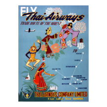 Gerenoveerde Thaise vintage-reisposter