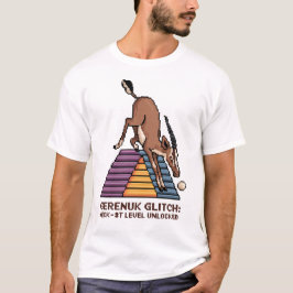 Gerenuk Glitch – Neck-3st Level ontgrendeld T-shirt