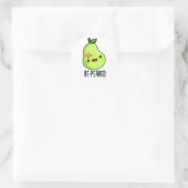 Gerepeared Grappig Fruit Peer Pun Ronde Sticker (Tas)