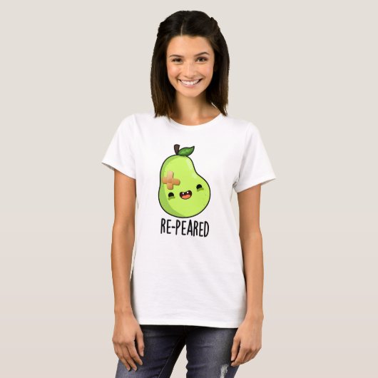 Gerepeared Grappig Fruit Peer Pun T-shirt (Voorkant volledig)
