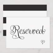 Gereseerveerd Trouwbord, Kaart (Voorkant / Achterkant)
