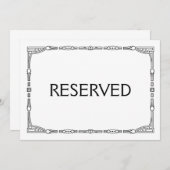 "Gereserveerd" Art Deco Style Weddenschap Kaart (Voorkant / Achterkant)