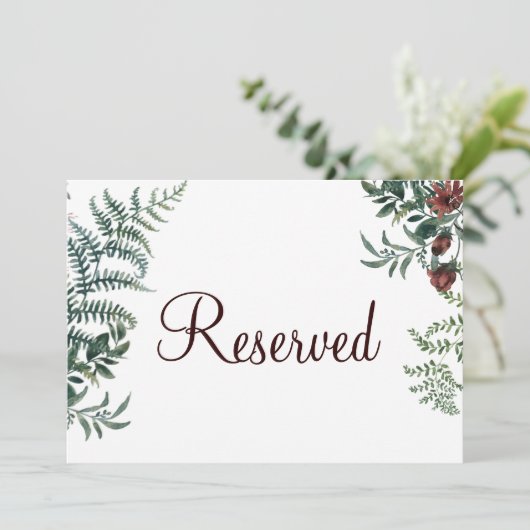 Gereserveerd bord kaart (Staand voorkant)