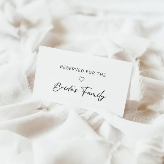 Gereserveerd bord, modern gereserveerd bord informatiekaartje