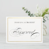 Gereserveerd Elegant Wedding Kaart (Staand voorkant)