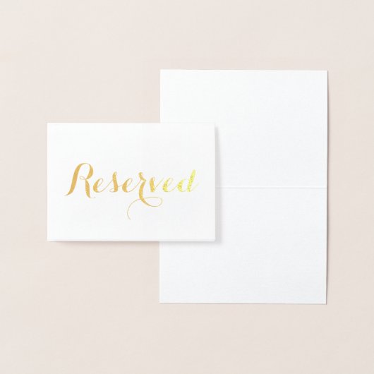 Gereserveerd gouden script elegant Wedding Table p Folie Kaarten (Display)