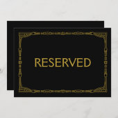"Gereserveerd" goudkunst deco-stijl bruiloftsbord Kaart (Voorkant / Achterkant)