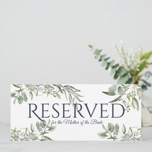 Gereserveerd groen Eucalyptus Kaart (Staand voorkant)