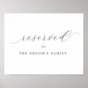 gereserveerd Groom's Family Printable Trouwbord Poster