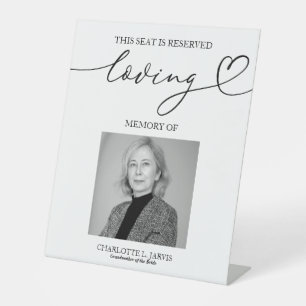 Gereserveerd Stoel Herinnerings Huwelijks Foto Bor Reclamebord Met Voetstuk