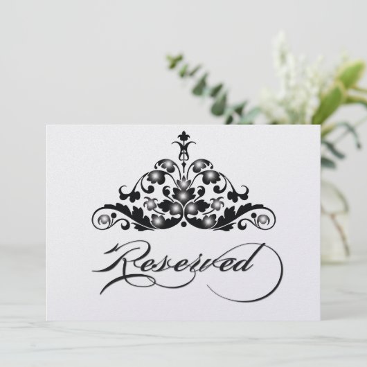 Gereserveerd Tabelteken in Ice Metallic Finish Kaart (Staand voorkant)