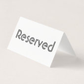 Gereserveerd tabelteken visitekaartjes (Achterkant)