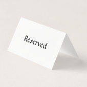 Gereserveerd tabelteken visitekaartjes (Achterkant)