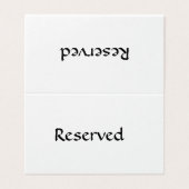 Gereserveerd tabelteken visitekaartjes (Buitenkant ongevouwen)