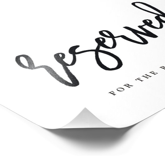 Gereserveerd teken Kies uw grootte geborsteld kall Foto Afdruk (Hoek)