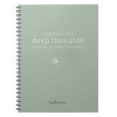 Gereserveerd voor je deep thoughts journal notitie notitieboek (Voorkant)