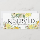 Gereserveerde Gele Bloemen Kaart (Achterkant)
