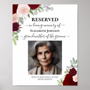 Gereserveerde Geliefde in de Hemel Rood Bloemstuk Poster