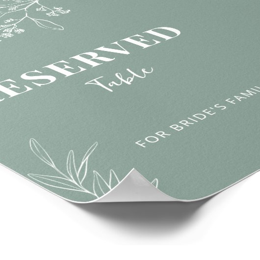 Gereserveerde Groene Weddenschap Sage Poster (Hoek)