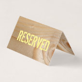 Gereserveerde tabelkaart - onafgewerkt hout visitekaartjes (Achterkant)