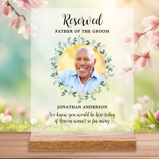 Gereserveerde zitplaats Foto Wedding Greenery Memo Acryl Bord