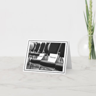 Gereserveerde zitplaatsen bedankkaart