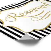 Gereseveerd bord zwart gouden streep poster (Hoek)