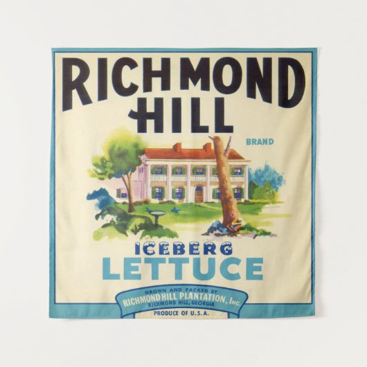 Gerestaureerd Richmond Hill Lettuce Crate Label Wandkleed (Voorkant)