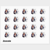 Gerestaureerde iconische Uncle Sam Afbeelding Ronde Sticker (Vel)