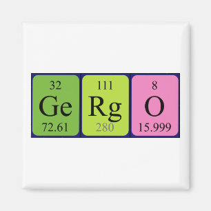 Gergö periodieke tabelnaam magneet