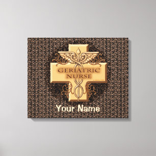 Geriatric Nurse Caduceus Canvas Print