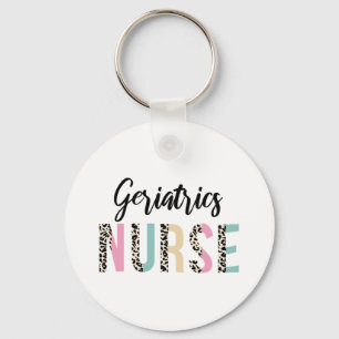 Geriatrie Verpleegster Schattige Luipaard Design - Sleutelhanger