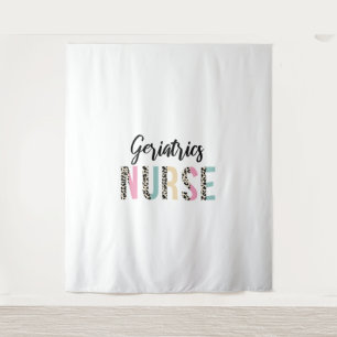 Geriatrie Verpleegster Schattige Luipaard Design - Wandkleed