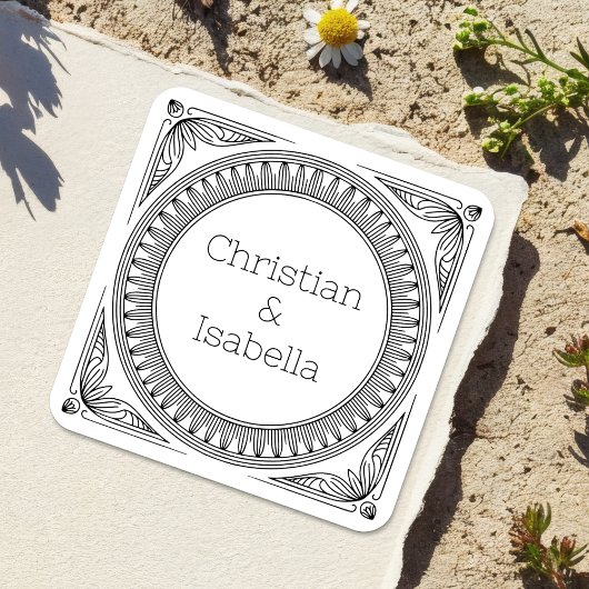 Geribbelde frame namen echtpaar labels - op maat g