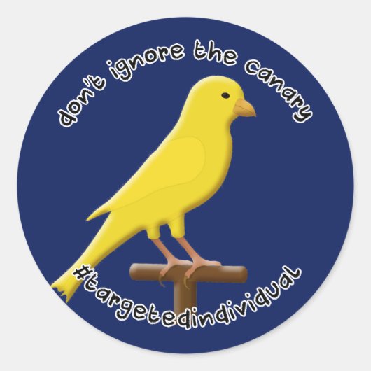 Gericht individueel bewustzijn Canary Blue Sticker (Voorkant)