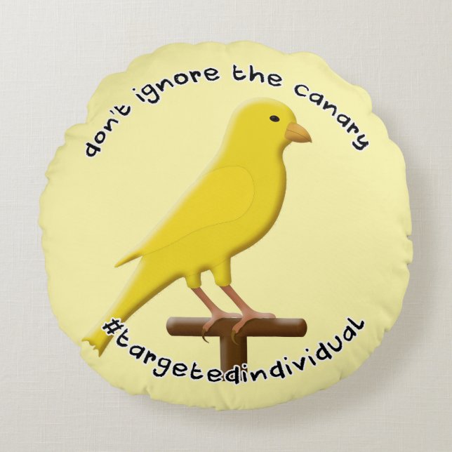 Gericht individueel bewustzijn Canary Rond Kussen (Voorkant)