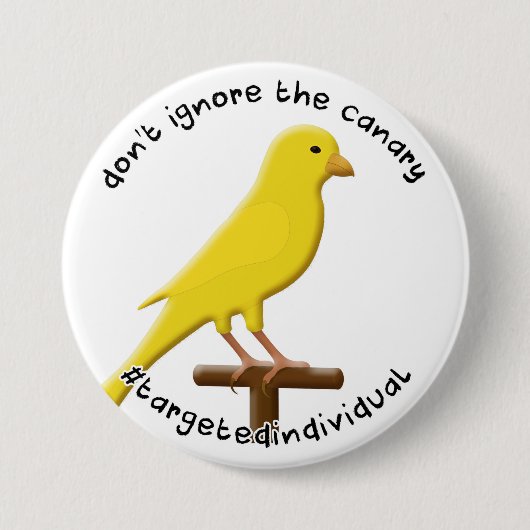 Gericht individueel bewustzijn Canary Ronde Button 7,6 Cm (Voorkant)