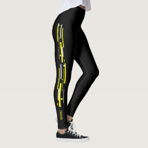 Gerichte geelblokken Abstracte art Leggings