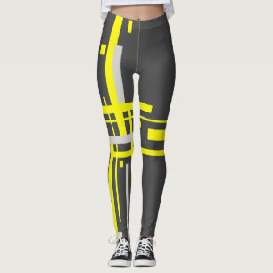 Gerichte geelblokken Abstracte art Leggings