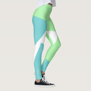 Gerichte pastkleurkleuren Turquoise Green-Leggings Leggings